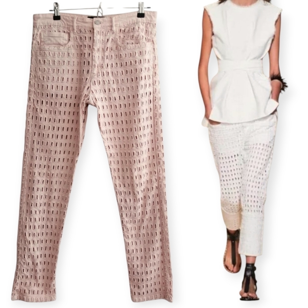 Isabel Marant Spring '14 Runway Pierce Pantalon Cutout Pink Jeans 38 (6 US)